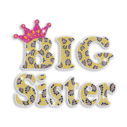 Big Sister in Crown Heat Press Rhinestone Transfer