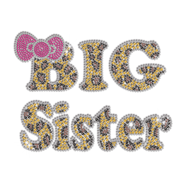 Big Sister in Bowknot Heat Press Rhinestone Transfer