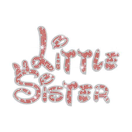 Custom Little Sister Heat Applied Rhinestone Transfer Motif