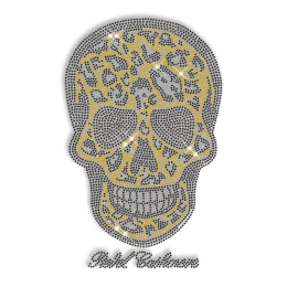 Crystal Rhinestud Skull Iron on Motif