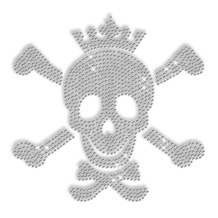 Crystal Rhinestone Skull Iron on Pattern