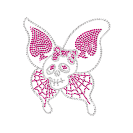 Hotfix Skull Butterfly Pattern Rhinestone Motif