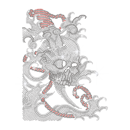 Skull Tattoo Rhinestone Design Iron ons for Clothing
