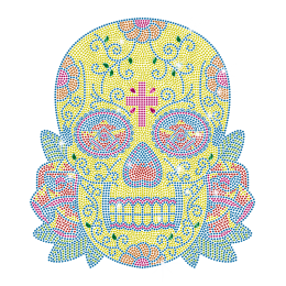 Super Skull Neon Rhinestud Iron On Transfer Design