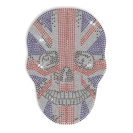 Custom Cool Sparkling American Flag Pattern Skull Rhinestone Iron on Transfer Design for Shirts