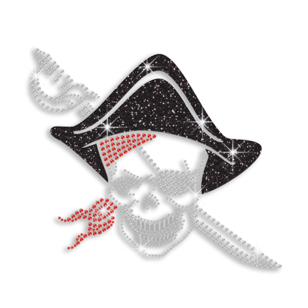 Wholesale Custom Skull Pirate Rhinestone Bling Applique