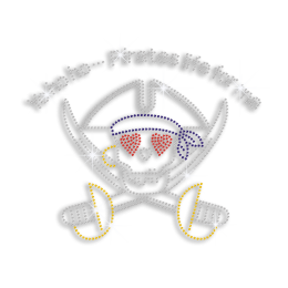 Pirate Swords and Skull Rhinestone Diamante Transfer