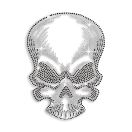 Cool Black Skull Iron-on Rhinestone Transfer