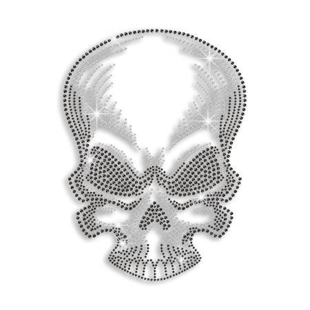 Cool Black Skull Iron-on Rhinestone Transfer