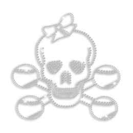 Crystal Smiling Skull Iron-on Rhinestone Transfer