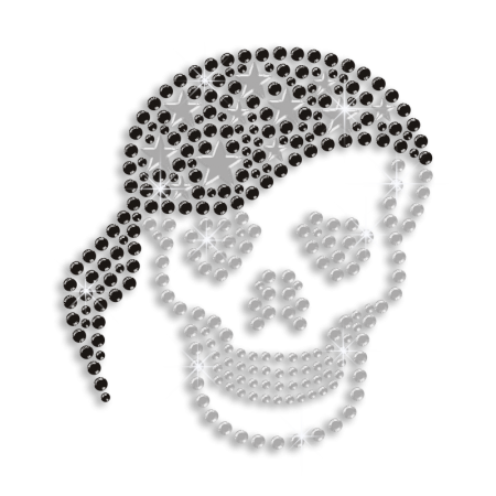 Bling Skull Iron-on Nailhead Rhinestone Transfer