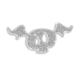 Cute Little Bat Skull Glitter Rhinestone Transfer