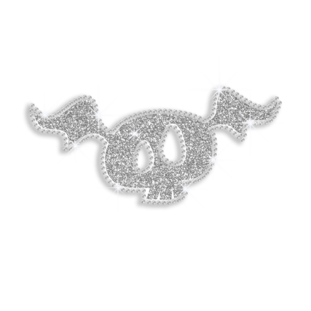 Cute Little Bat Skull Glitter Rhinestone Transfer