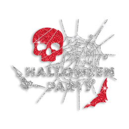 Bling Halloween Party Skull Iron-on Transfer