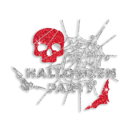 Bling Halloween Party Skull Iron-on Transfer