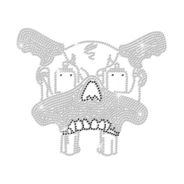 Creepy Crystal Skull Iron-on Rhinestone Transfer