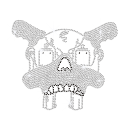 Creepy Crystal Skull Iron-on Rhinestone Transfer