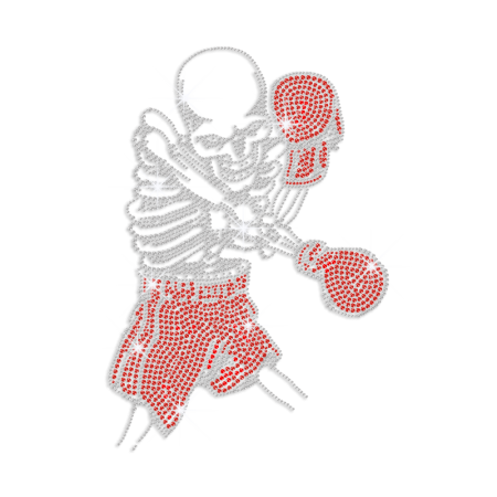 Bling Skull Boxing Iron-on Rhinestone Transfer