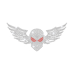 Bling Winged Skull Iron-on Rhinestone Transfer