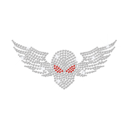 Bling Winged Skull Iron-on Rhinestone Transfer