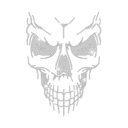 Crystal Horrible Skull Iron on Rhinestone Transfer