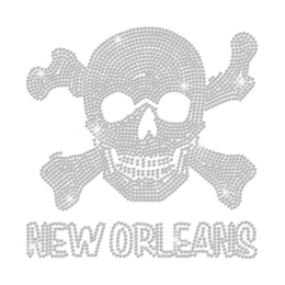 Crystal Pirate Skull Iron on Rhinestone Transfer