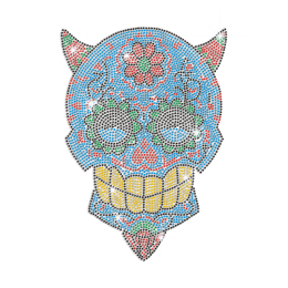 Hot Sugar Skull Iron on Rhinestone Transfer