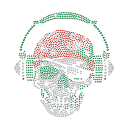 Stylish Pirate with a Dashing Bandana on His Head Iron-on Rhinestone Transfer