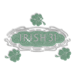 Best Custom Sparkling Green Rhinestone IRISH 31 Iron on Transfer Motif