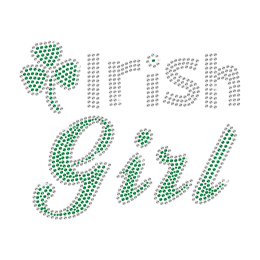 Lucky Irish Girl Lettering Rhinestone Iron on Pattern