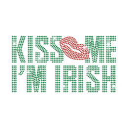 Kiss Me I\'m Irish Iron on Rhinestone Transfer