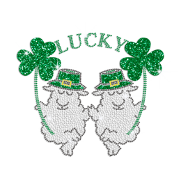 Custom Lucky Shamrock Iron-on Rhinestone Transfer