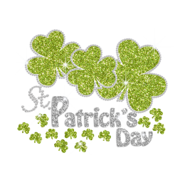 Shamrocks for St.Patrick\'s Day Hotfix Rhinestone Motif