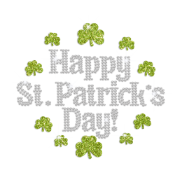 Happy St.Patrick\'s Day Iron on Bling Design