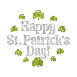 Happy St.Patrick's Day Iron on Bling Design