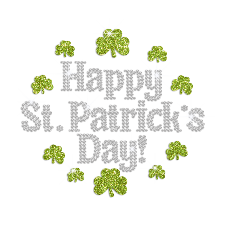 Happy St.Patrick's Day Iron on Bling Design