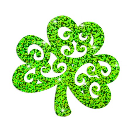Shiny St.Patrick's Day Green Tree Iron on Holofoil Transfer Decal