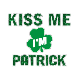 Minimum Graphic Kiss Me Patrick Rhinestone Vinyl Motif