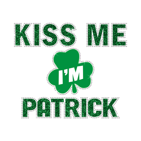 Minimum Graphic Kiss Me Patrick Rhinestone Vinyl Motif