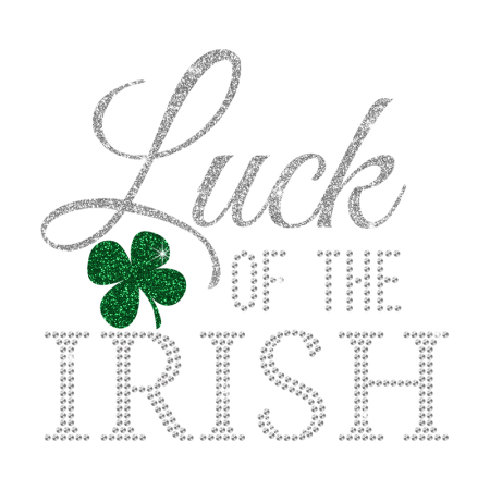 Wholesale Glitter Luck of The Irish Rhinestone Motif