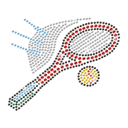 Hot-fix Tennis Racket and Ball Rhinestone Transfer