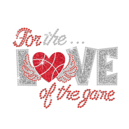 For Love of the Game Iron on Rhinestone Transfer Decal