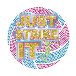 Just Strike It Iron on Rhinestone Transfer Decal