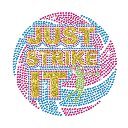 Just Strike It Iron on Rhinestone Transfer Decal