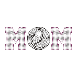 Strass Soccer Mom Iron On Motif for t shirt