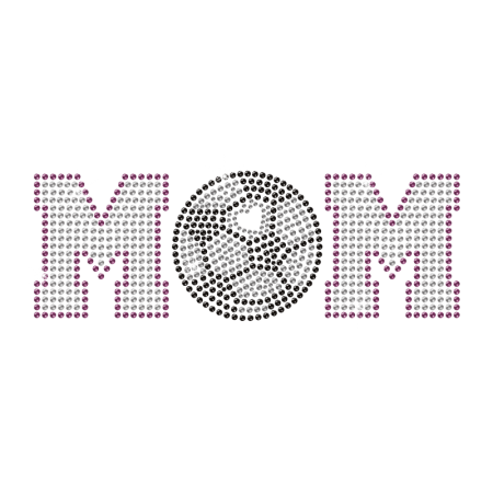 Strass Soccer Mom Iron On Motif for t shirt