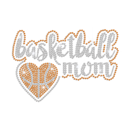 Sparkling Basketball Mom Iron on Rhinestone Transfer Motif