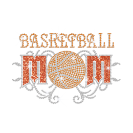 Glittering Basketball Mom Iron on Rhinestone Transfer Motif