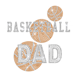 Basketball Dad Iron on Rhinestone Transfer Decal