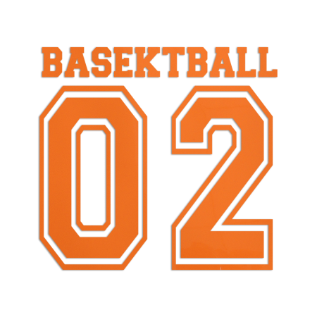 Orange Basketball No.2 Heat Press PU Transfer Motif